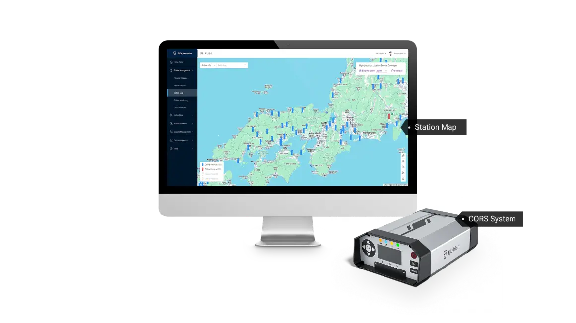 FLBS CORS management platform station map
