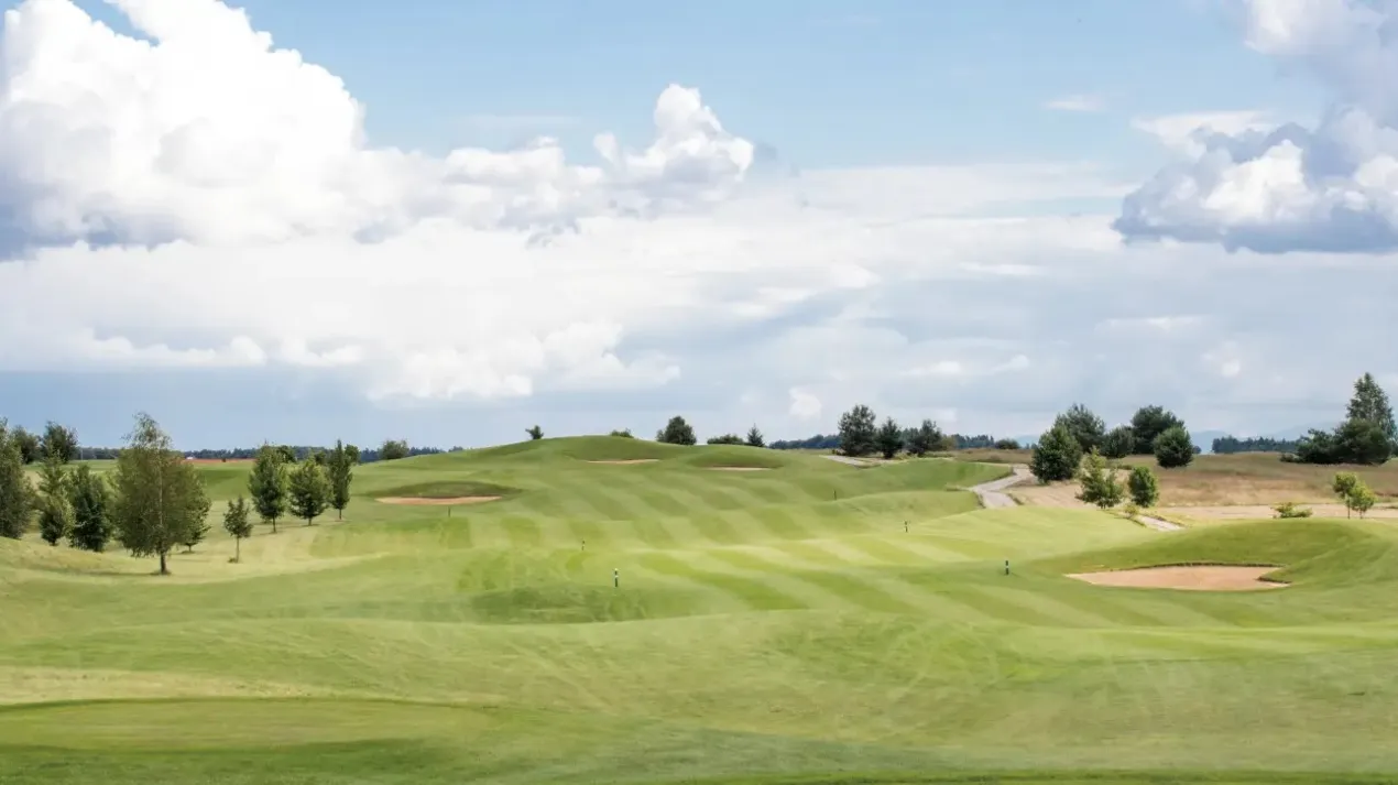FJD ATX mowing a golf course autonomously